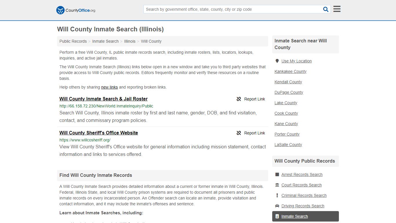Inmate Search - Will County, IL (Inmate Rosters & Locators)