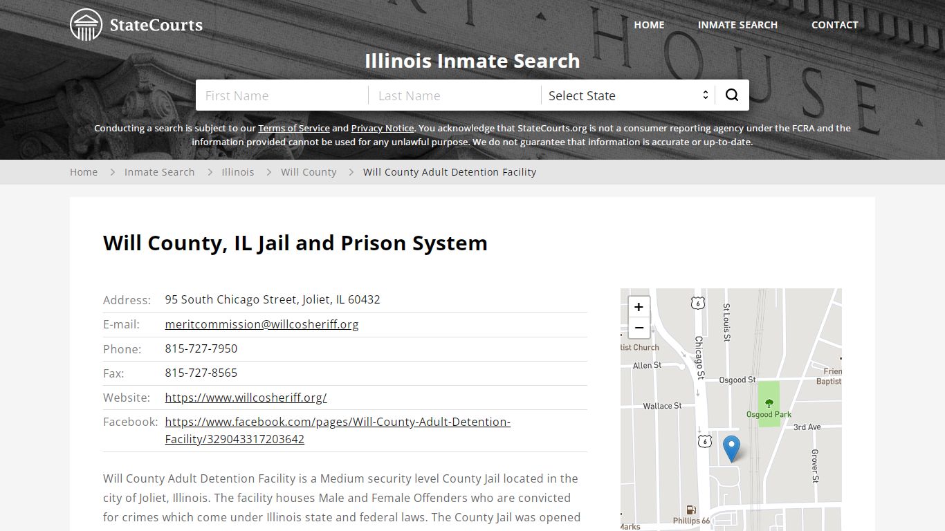 Will County Adult Detention Facility Inmate Records Search, Illinois ...
